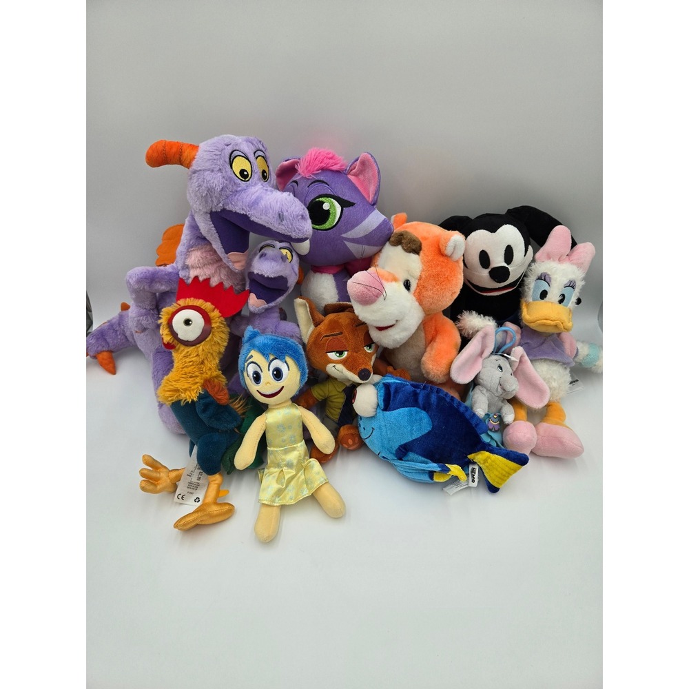 Disney Plush‎ Lot Figment Hei Hei Joy Nick Wilde Dory Tigger Mickey Daisy Bundle